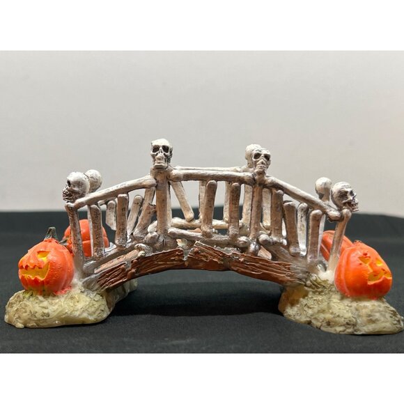 Lemax Halloween Village Bridge Of Bones Figurine With Pumpkins - Picture 4 of 11